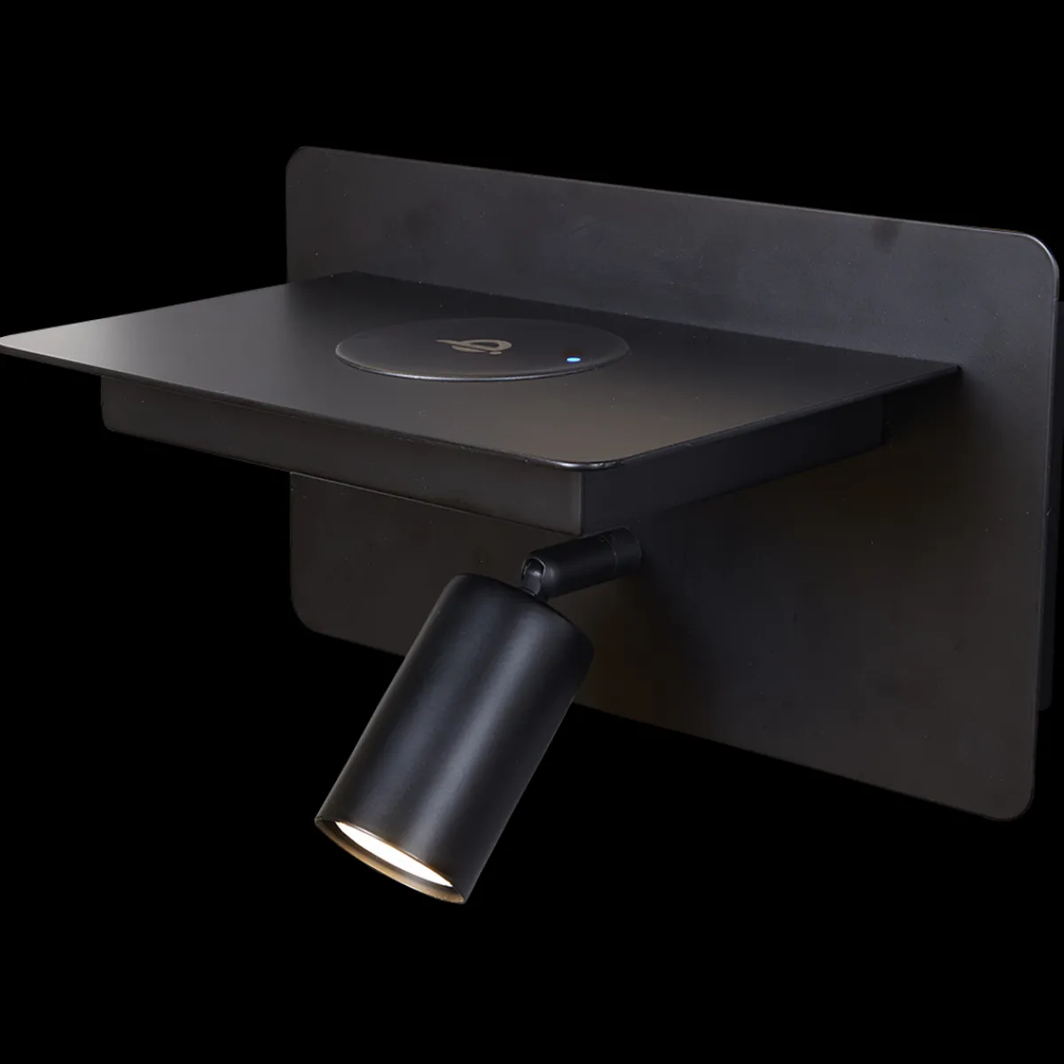 Vegglamper Med Usb>Ms - belysning Ace vegglampe med trådløs lading USB A og C Svart