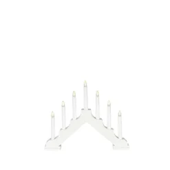 Adventsstaker|Julebelysning På Batteri>Konstsmide Adventsstake 7 lys på batteri - Hvit