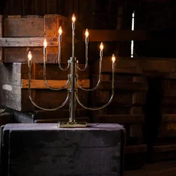 Adventsstaker>Konstsmide Adventstake 7 armet Messingfarget