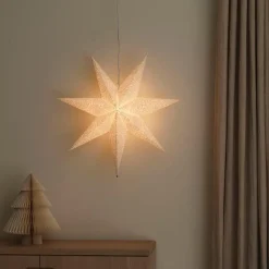 Adventsstjerner>Konstsmide Adventstjerne 60 cm med broderi Hvit