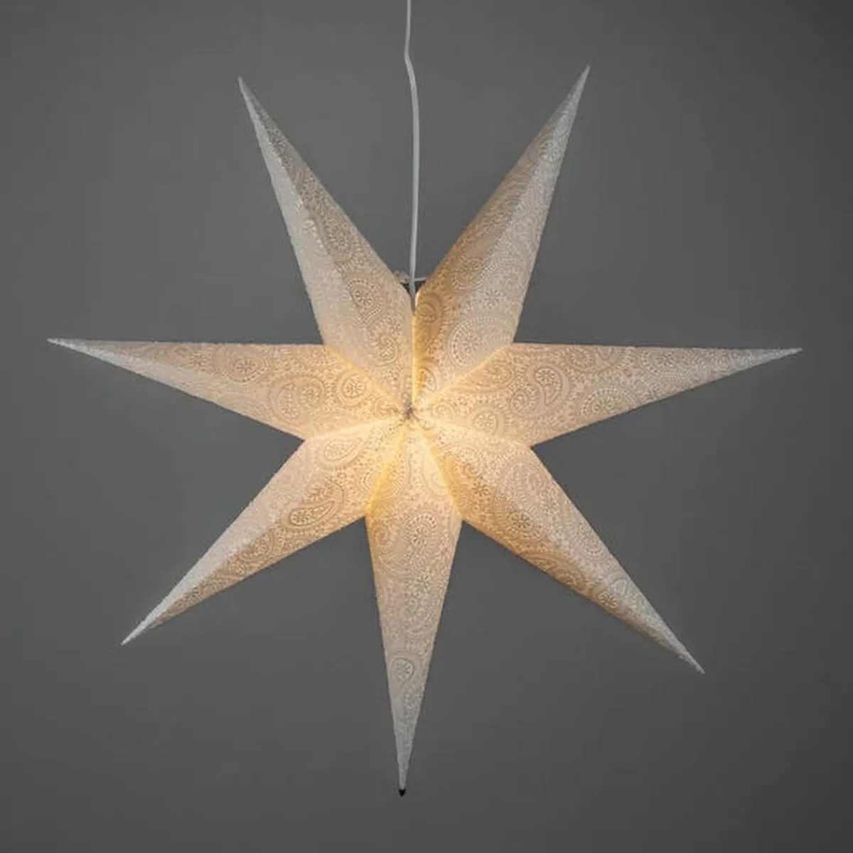 Adventsstjerner>Konstsmide Adventstjerne 80 cm med broderi Hvit