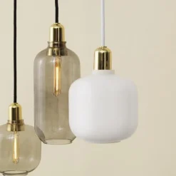 Kjøkkenbelysning Tak|Takpendler>Normann Copenhagen Amp pendel S, røk/messing Messing / Røyk