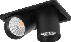 Kjøkkenbelysning Tak|Spotter & Skinner>NorDesign Aria mini flex K2 downlight justerbar 2x5W 3000K RA90 Dimbar - Svart