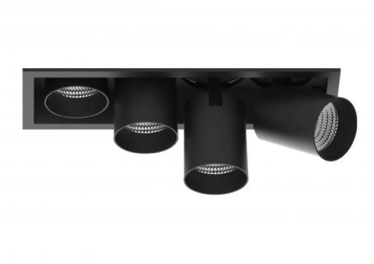 Kjøkkenbelysning Tak|Spotter & Skinner>NorDesign Aria mini flex K4 downlight justerbar 4x5W 2700K RA90 Dimbar - Svart