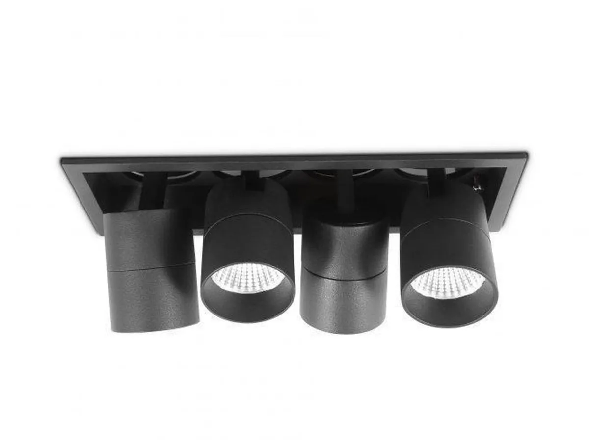 Kjøkkenbelysning Tak|Spotter & Skinner>NorDesign Aria mini flex K4 downlight justerbar 4x5W 2700K RA90 Dimbar - Svart