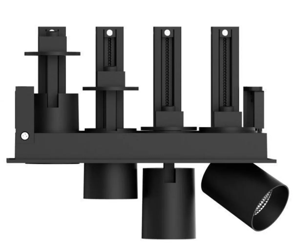 Kjøkkenbelysning Tak|Spotter & Skinner>NorDesign Aria mini flex K4 downlight justerbar 4x5W 2700K RA90 Dimbar - Svart