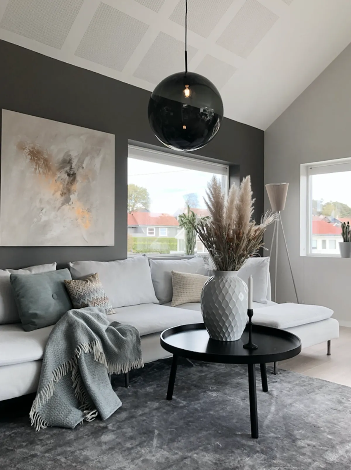 Kjøkkenbelysning Tak|Takpendler>Hadeland Glassverk Arkivlampe 4014 50 cm - Grå - Messing Grå / Messing