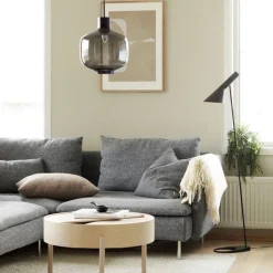 Kjøkkenbelysning Tak|Takpendler>Hadeland Glassverk Arkivlampe 4180 - Large - Røykfarget - Matt Sort Røyk / Matt Svart