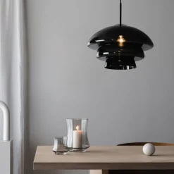 Kjøkkenbelysning Tak|Takpendler>Hadeland Glassverk Arkivlampe 4006 Large - - Matt Sort Grå