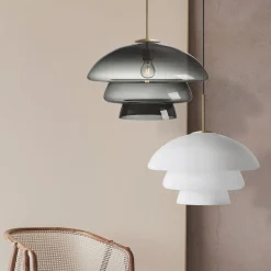 Kjøkkenbelysning Tak|Takpendler>Hadeland Glassverk Arkivlampe 4006 Large - Grå - Matt Messing Grå / Matt messing