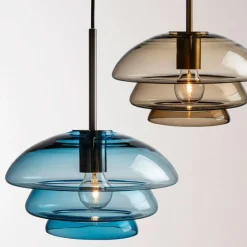 Kjøkkenbelysning Tak|Takpendler>Hadeland Glassverk Arkivlampe 4006 Small - - Matt Sort Blå