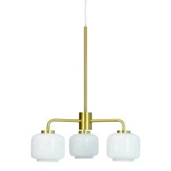 Kjøkkenbelysning Tak|Takpendler>Dyberg Larsen Arp takpendel 3 armet - Opal/Messingfarget Messing / Opal