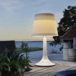 Solcellebelysning|Oppladbare Bordlamper>Konstsmide Assisi bordlampe solcelle - Hvit