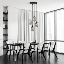 Kjøkkenbelysning Tak|Takpendler>Emibig Astral rondell takpendel 4-lys - Svart/Røykfarget Svart / Røyk