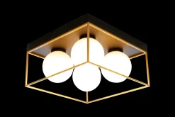 Kjøkkenbelysning Tak|Taklamper / Takplafonder>Aneta Lighting Astro taklampe 28x28 - Svart/opal/gullfarget Svart / Opal