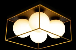 Kjøkkenbelysning Tak|Taklamper / Takplafonder>Aneta Lighting Astro taklampe 36x36 cm - Svart/opal/gullfarget Svart / Opal