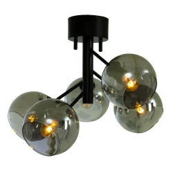 Kjøkkenbelysning Tak|Taklamper / Takplafonder>Aneta Lighting Atom taklampe - Svart/Røykfarget Svart / Røyk