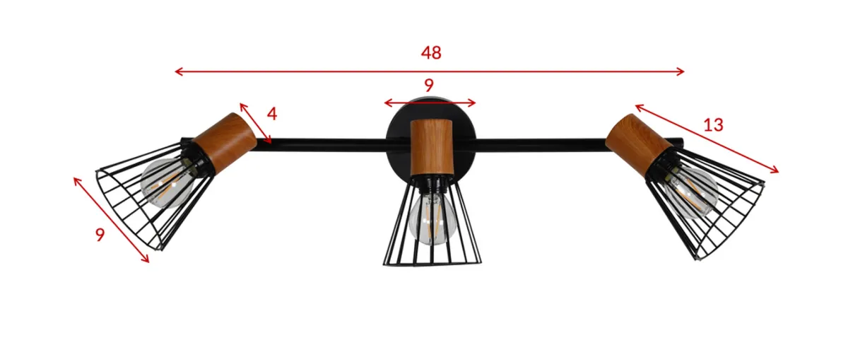Kjøkkenbelysning Tak>Venture Home Atticus tak-/vegglampe 3 lys - Svart/Trefarget
