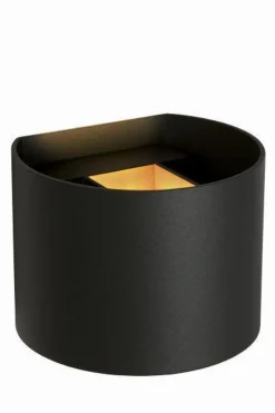 Baderomsbelysning Vegg|Vegglamper Med Opp/Ned Lys>Lucide Axi round vegglampe opp/ned baderom IP54 6 watt 2700 Kelvin - Svart