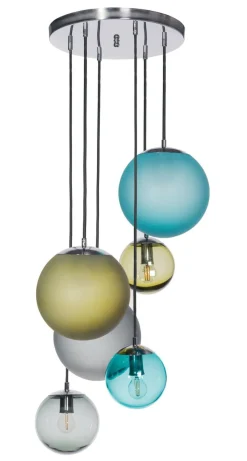 Takpendler|Kjøkkenbelysning Tak>NorDesign Bacan takpendel rondell 6-lys - /multifarget Børstet Stål