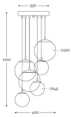 Takpendler|Kjøkkenbelysning Tak>NorDesign Bacan takpendel rondell 6-lys - /multifarget Børstet Stål