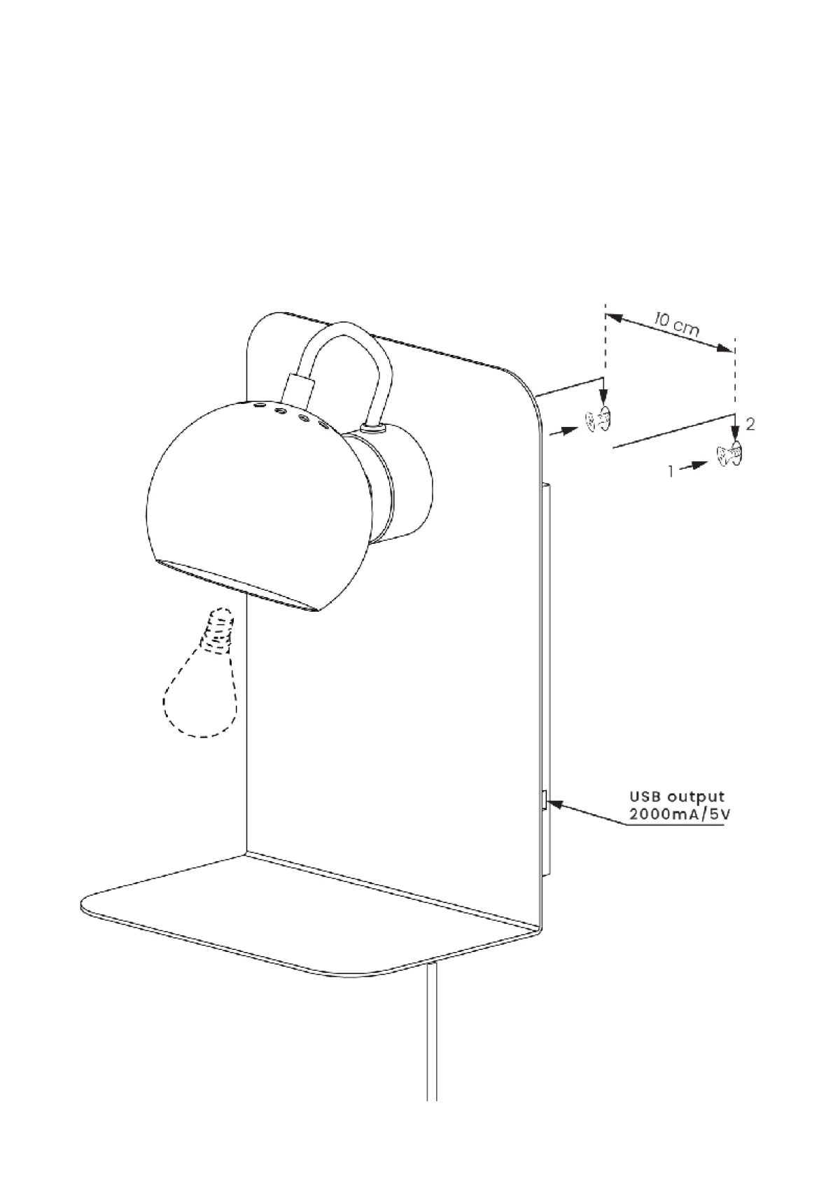 Vegglamper Med Usb>Frandsen Ball vegglampe m/USB