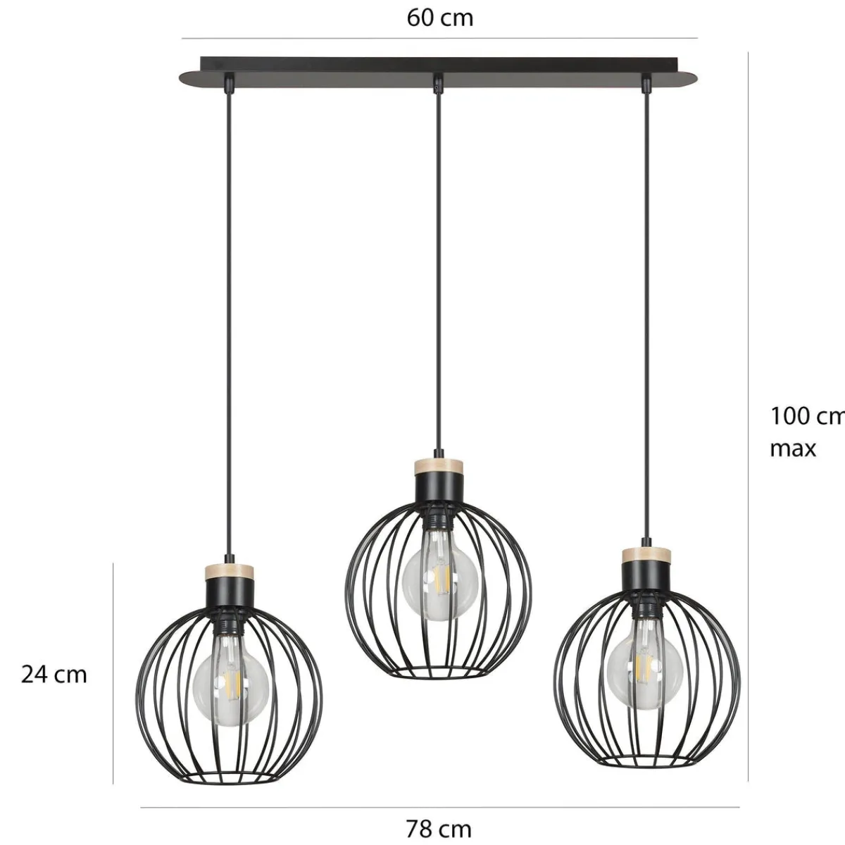 Kjøkkenbelysning Tak|Takpendler>Emibig Barbado takpendel 3 lys - Svart/Trefarget Svart / Tre