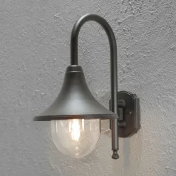 Utelamper - Klassiske Vegglamper>Konstsmide Bari vegglampe ned - Svart