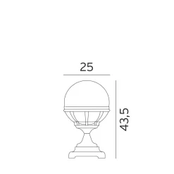Lightup-Pris|Portstolper>Norlys Bologna portstolpe 312 - Svart / Klart glass