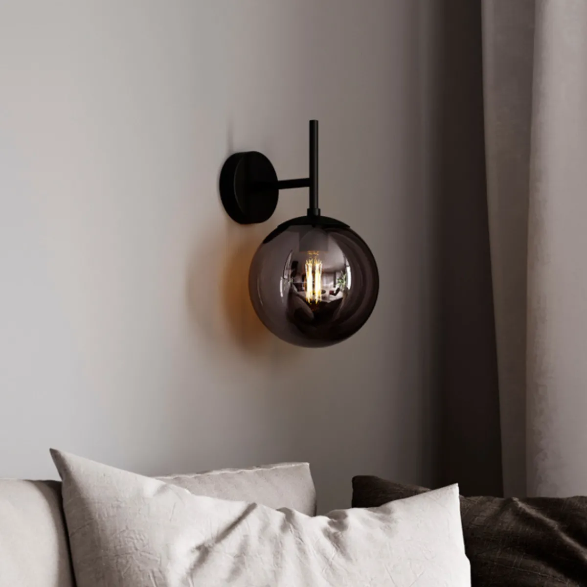 Interiørlamper>By Rydens Boyle vegglampe - farget Røyk