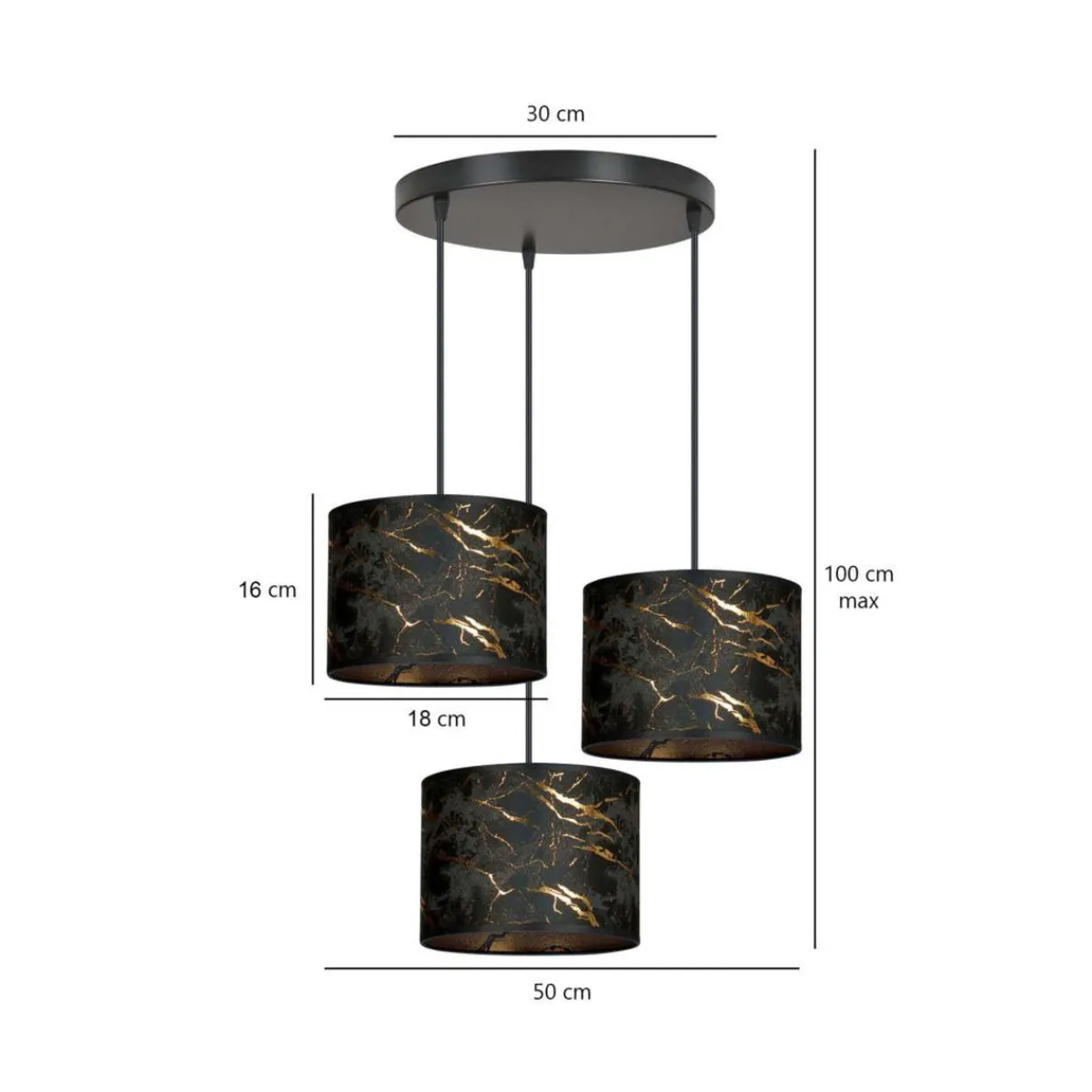 Kjøkkenbelysning Tak|Takpendler>Emibig Broddi rondell takpendel 3 skjermer - Svart