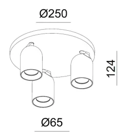 Kjøkkenbelysning Tak>NorDesign Bullet K3 takspot GU10 - Svart