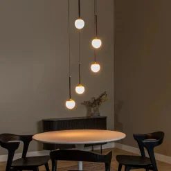 Kjøkkenbelysning Tak|Takpendler>Lucide Calina takpendel 5 x 8,2W 2560 Kelvin - Dimbar Svart / Hvit