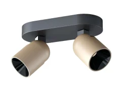 Kjøkkenbelysning Tak|Spotter & Skinner>NorDesign Calvi K2 takspott 2 x 8W 2700 Kelvin - Dimbar Svart