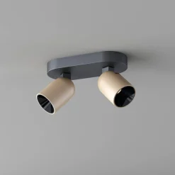 Kjøkkenbelysning Tak|Spotter & Skinner>NorDesign Calvi K2 takspott 2 x 8W 2700 Kelvin - Dimbar Svart