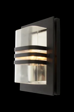 Utelamper - Klassiske Vegglamper>Aneta Lighting Capo vegglampe utendørs IP44 E27 - Svart/Klart glass Svart / Klar