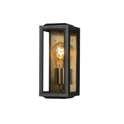 Lightup-Pris|Utelamper - Veggskjold / Plafond>Konstsmide Carpi vegglampe utendørs H30 cm IP44 - Svart/Messing Svart / Messing