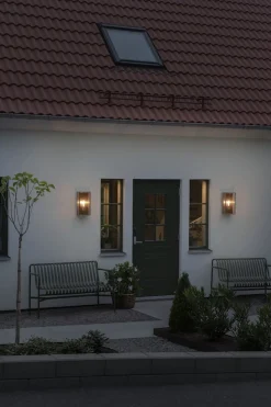 Lightup-Pris|Utelamper - Veggskjold / Plafond>Konstsmide Carpi vegglampe utendørs H40 cm IP44 - Messing