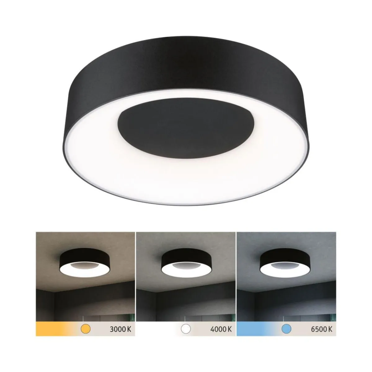 Baderomsbelysning Tak|Kjøkkenbelysning Tak>Paulmann Casca taklampe 30 cm 16W IP44 3000-6500 Kelvin 1500 lumen- 3-step moodmaker