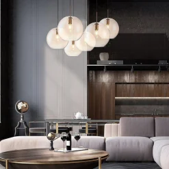 Kjøkkenbelysning Tak|Takpendler>Design by Grönlund Chester takpendel 35 cm - Messing/Amberfarget glass Messing / Amber