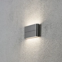 Utelamper Med Opp/Ned Lys>Konstsmide Chieri 2x6W vegglampe - Mørk Grå