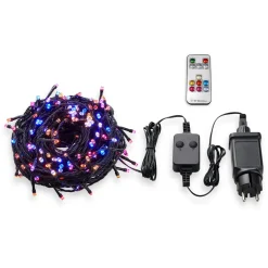 Juletrelys & Lysslynger|Juletrelys Inne>Marksløjd Choice lysslynge utendørs 20 meter IP44 m/fjernkontroll - Flerfarget - Svart