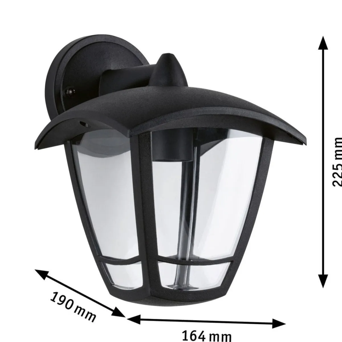 Utelamper - Klassiske Vegglamper>Paulmann Classic vegglampe ned utendørs IP44 Svart