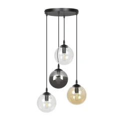 Kjøkkenbelysning Tak|Takpendler>Emibig Cosmo rondell takpendel 4 lys - Svart/Multifarget Svart / Flerfarget