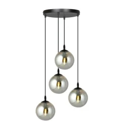 Kjøkkenbelysning Tak|Takpendler>Emibig Cosmo rondell takpendel 4 lys - Svart/Røykfarget Svart / Røyk