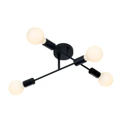 Kjøkkenbelysning Tak|Taklamper / Takplafonder>Ms - belysning Cross tak/vegglampe 4 lys Svart