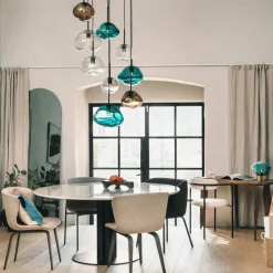 Kjøkkenbelysning Tak|Takpendler>Hadeland Glassverk Crystal Stone Ø30 - Blågrønn / Svart