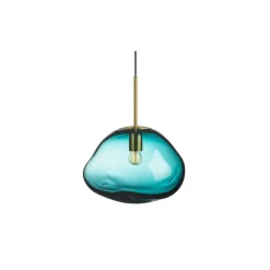 Kjøkkenbelysning Tak|Takpendler>Hadeland Glassverk Crystal Stone Ø35 - Blågrønn / Stål Stål / Blågrønn