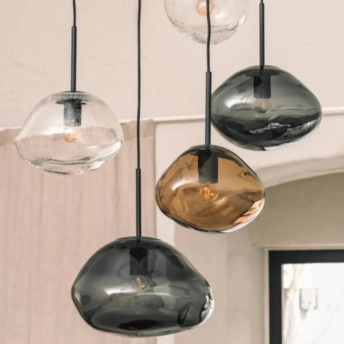 Kjøkkenbelysning Tak|Takpendler>Hadeland Glassverk Crystal Stone Ø25 - Kakao / Messing Messing / Kakao