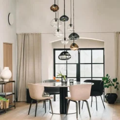 Kjøkkenbelysning Tak|Takpendler>Hadeland Glassverk Crystal Stone Ø35 - Kakao / Stål Stål / Kakao